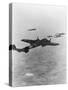 German War Planes Flying Together-null-Stretched Canvas