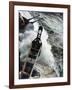 German Warship Battling the Atlantic Seas, 1942-null-Framed Giclee Print