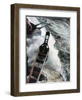 German Warship Battling the Atlantic Seas, 1942-null-Framed Giclee Print