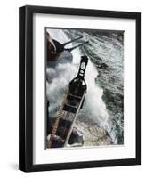 German Warship Battling the Atlantic Seas, 1942-null-Framed Giclee Print