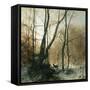 German winter, 1869-Bruno Andreas Liljefors-Framed Stretched Canvas