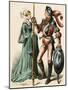 German Woman and a Man Wearing Armor of the Early 1500s-null-Mounted Giclee Print
