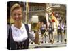 German Woman Holding Stein of Beer, Oktoberfest-Bill Bachmann-Stretched Canvas