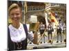 German Woman Holding Stein of Beer, Oktoberfest-Bill Bachmann-Mounted Photographic Print