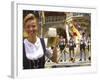 German Woman Holding Stein of Beer, Oktoberfest-Bill Bachmann-Framed Photographic Print