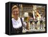 German Woman Holding Stein of Beer, Oktoberfest-Bill Bachmann-Framed Stretched Canvas