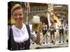 German Woman Holding Stein of Beer, Oktoberfest-Bill Bachmann-Stretched Canvas