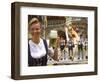 German Woman Holding Stein of Beer, Oktoberfest-Bill Bachmann-Framed Photographic Print