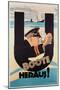 German World War 1 Poster, "U Boote Heraus" (U Boats Away) (Colour Litho)-Hans Rudi Erdt-Mounted Giclee Print