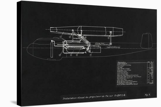 German WWII Ramjet Bomber Blueprint-Detlev Van Ravenswaay-Stretched Canvas