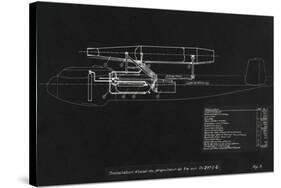 German WWII Ramjet Bomber Blueprint-Detlev Van Ravenswaay-Stretched Canvas