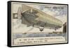 German Zeppelin Airship Lz4 Setting Out on a Flight from Lake Constance to Mainz, 1908-null-Framed Stretched Canvas