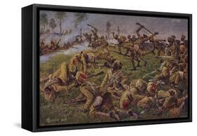 Germans Battling Indian Troops Near Ypres, World War I, 1914-1916-null-Framed Stretched Canvas