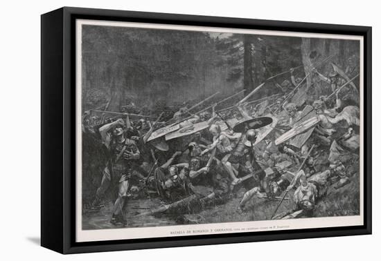 Germans Defend their Land from the Romans-null-Framed Stretched Canvas