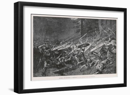 Germans Defend their Land from the Romans-null-Framed Art Print
