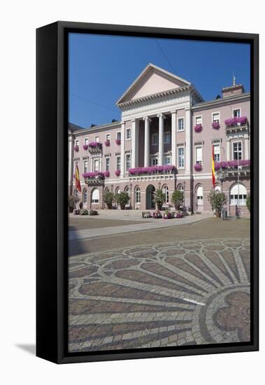 Germany, Baden-WŸrttemberg, Karlsruhe, Marketplace, City Hall, Stone Mosaic-Chris Seba-Framed Stretched Canvas