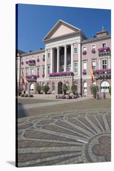 Germany, Baden-WŸrttemberg, Karlsruhe, Marketplace, City Hall, Stone Mosaic-Chris Seba-Stretched Canvas