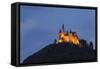 Germany, Baden-Wurttemberg, Castle Hohenzollern, Lighting, Evening-Herbert Kehrer-Framed Stretched Canvas