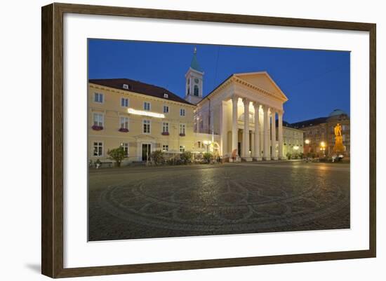 Germany, Baden-Wurttemberg, Karlsruhe, Marketplace, Protestant Town Church, Evening, Dusk-Chris Seba-Framed Photographic Print