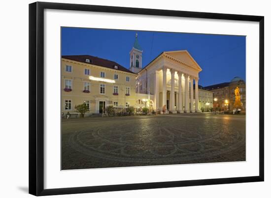 Germany, Baden-Wurttemberg, Karlsruhe, Marketplace, Protestant Town Church, Evening, Dusk-Chris Seba-Framed Photographic Print