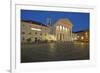 Germany, Baden-Wurttemberg, Karlsruhe, Marketplace, Protestant Town Church, Evening, Dusk-Chris Seba-Framed Photographic Print