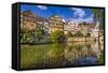 Germany, Baden-Wurttemberg, Neckartal (Neckar Valley), TŸbingen, Neckar Front-Udo Siebig-Framed Stretched Canvas