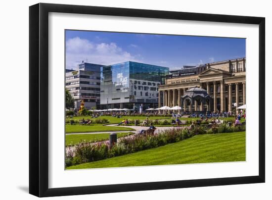 Germany, Baden-Wurttemberg, Schlossplatz (Castle Square) with Kšnigstrasse-Udo Siebig-Framed Photographic Print