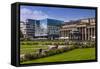 Germany, Baden-Wurttemberg, Schlossplatz (Castle Square) with Kšnigstrasse-Udo Siebig-Framed Stretched Canvas