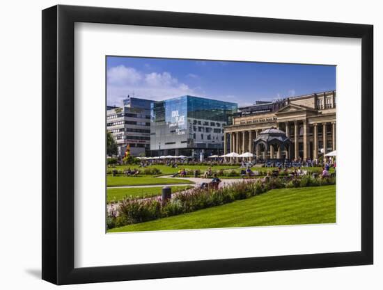 Germany, Baden-Wurttemberg, Schlossplatz (Castle Square) with Kšnigstrasse-Udo Siebig-Framed Premium Photographic Print