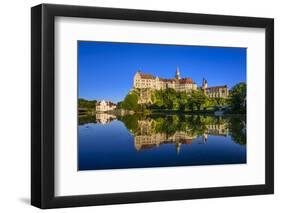 Germany, Baden-Wurttemberg, Swabian Alps, Danube with Sigmaringen Castle, Hohenzollern Castle-Udo Siebig-Framed Photographic Print