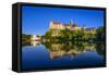 Germany, Baden-Wurttemberg, Swabian Alps, Danube with Sigmaringen Castle, Hohenzollern Castle-Udo Siebig-Framed Stretched Canvas