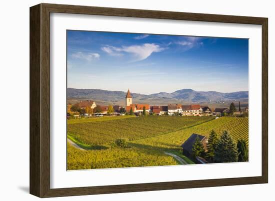 Germany, Baden-Wurttemburg, Burkheim, Kaiserstuhl Area, Vineyards Elevated Village View-Walter Bibikow-Framed Premium Photographic Print