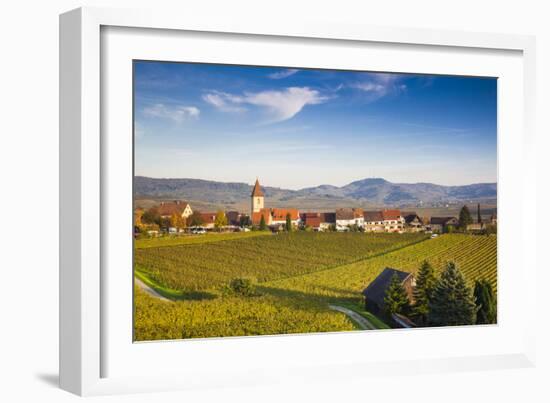 Germany, Baden-Wurttemburg, Burkheim, Kaiserstuhl Area, Vineyards Elevated Village View-Walter Bibikow-Framed Premium Photographic Print