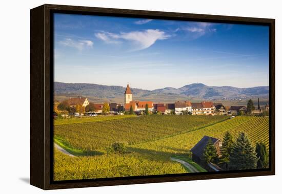 Germany, Baden-Wurttemburg, Burkheim, Kaiserstuhl Area, Vineyards Elevated Village View-Walter Bibikow-Framed Stretched Canvas