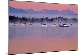 Germany, Bavaria, 5-Sea Country, Saint Heinrich, Lake Starnberg Zugspitze Massif, Wetterstein Range-Bernd Rommelt-Mounted Photographic Print