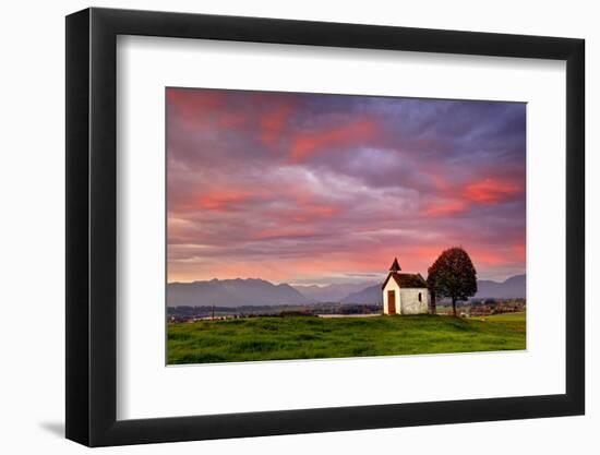 Germany, Bavaria, Aidlinger Height, View of the Aidlinger Height About the Riegsee on Estergebirge,-Bernd Rommelt-Framed Photographic Print