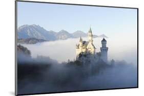 Germany, Bavaria, AllgŠu, Neuschwanstein Castle, Fog-Herbert Kehrer-Mounted Photographic Print