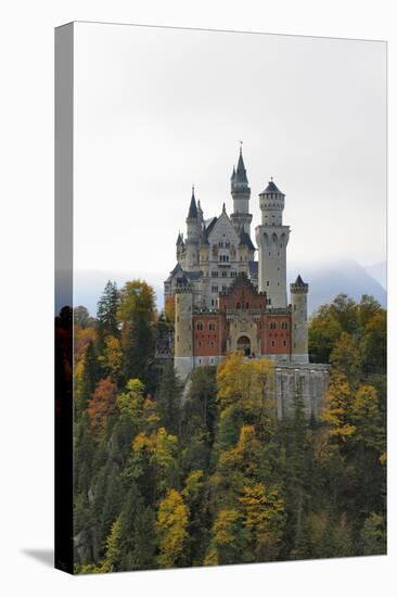 Germany, Bavaria, AllgŠu, Neuschwanstein Castle, from Above-Herbert Kehrer-Stretched Canvas