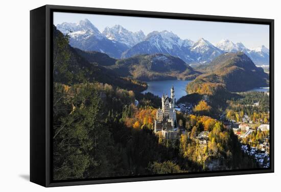 Germany, Bavaria, AllgŠu, Neuschwanstein Castle-Herbert Kehrer-Framed Stretched Canvas