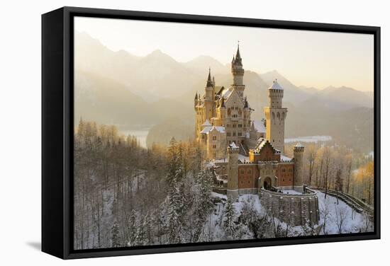 Germany, Bavaria, AllgŠu, Neuschwanstein Castle-Herbert Kehrer-Framed Stretched Canvas