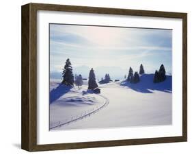 Germany, Bavaria, AllgŠu, Snow Scenery, Back Light, Alps, Mountains, Loneliness, Mountains, Winter-Herbert Kehrer-Framed Photographic Print