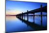 Germany, Bavaria, Ammersee (Lake Ammer), Herrsching, Footbridge at Sundown-Andreas Vitting-Mounted Photographic Print