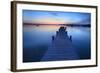 Germany, Bavaria, Ammersee (Lake Ammer), Herrsching, Footbridge at Sundown-Andreas Vitting-Framed Photographic Print