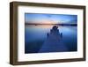 Germany, Bavaria, Ammersee (Lake Ammer), Herrsching, Footbridge at Sundown-Andreas Vitting-Framed Photographic Print