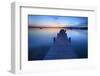 Germany, Bavaria, Ammersee (Lake Ammer), Herrsching, Footbridge at Sundown-Andreas Vitting-Framed Photographic Print