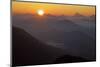 Germany, Bavaria, Bavarian Alpine Foothills, Jochberg, Sunrise Above the Mangfallgebirge, Halserspi-Bernd Rommelt-Mounted Photographic Print