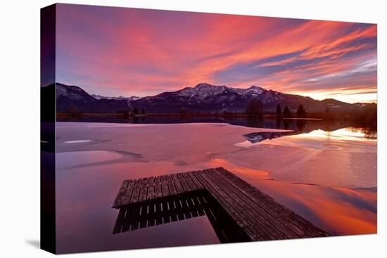 Germany, Bavaria, Bavarian Alps, Kochelmoos, Kochler Moss, View over the Eichsee on Herzogstand and-Bernd Rommelt-Stretched Canvas