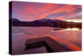 Germany, Bavaria, Bavarian Alps, Kochelmoos, Kochler Moss, View over the Eichsee on Herzogstand and-Bernd Rommelt-Stretched Canvas