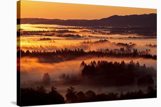 Germany, Bavaria, Bavarian Foothills of the Alps, View About the Kochelmoos, Kochel Moore-Bernd Rommelt-Stretched Canvas