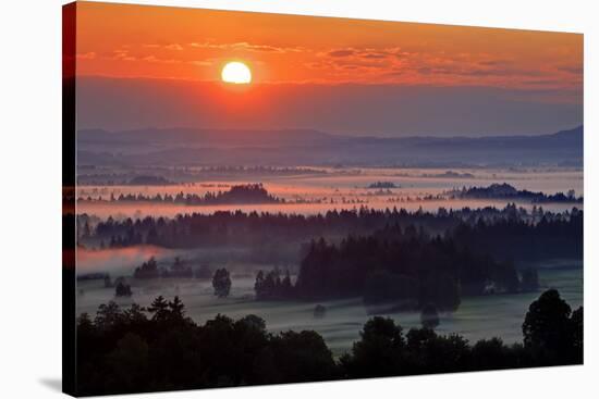 Germany, Bavaria, Bavarian Foothills of the Alps, View About the Kochelmoos, Kochel Moore-Bernd Rommelt-Stretched Canvas